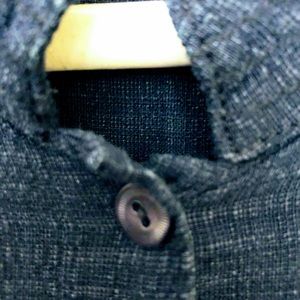 Button front shirt with 3/4 sleeve